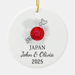 Gepersonaliseerd Japans Ornament, Japans Vlag Cade Keramisch Ornament