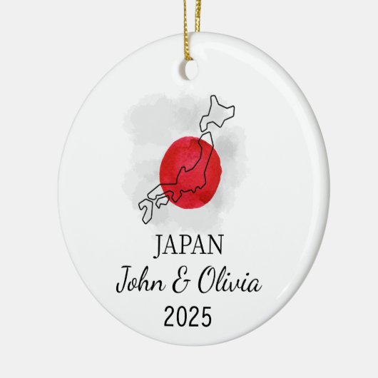 Gepersonaliseerd Japans Ornament, Japans Vlag Cade Keramisch Ornament (Links)