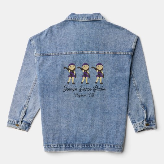 Gepersonaliseerd Jazz Dancer Dance School Studio T Denim Jacket (Achterkant)