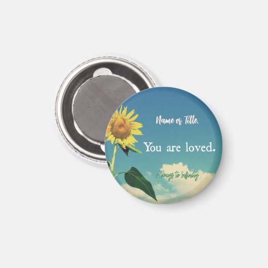 Gepersonaliseerd Je bent Geliefd met Zonnebloem Magneet (Voorkant / Achterkant)