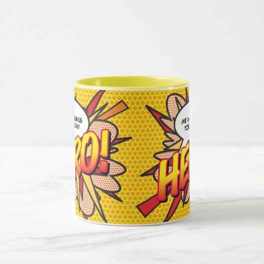 Gepersonaliseerd Je bent mijn HERO Comic Book Pop  Mok (Midden)