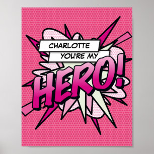 Gepersonaliseerd Je bent mijn HERO Comic Book Pop Poster