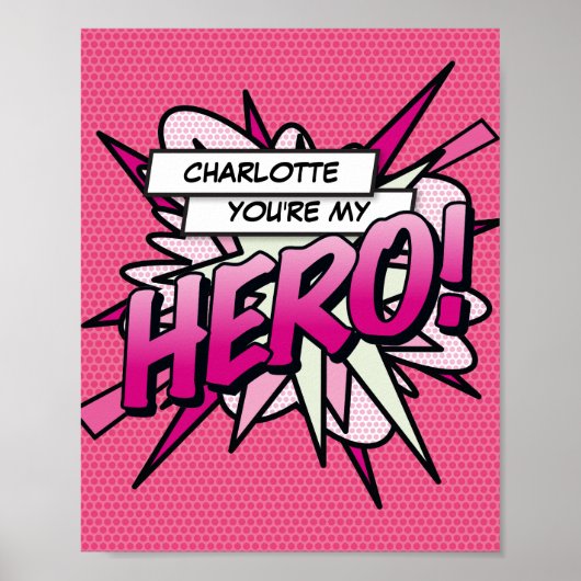Gepersonaliseerd Je bent mijn HERO Comic Book Pop  Poster (Voorkant)