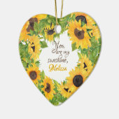 Gepersonaliseerd Je bent mijn Zonneschijn Zonneblo Keramisch Ornament (Links)