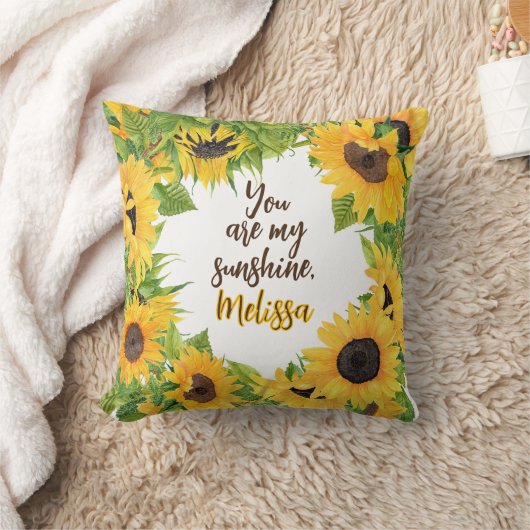 Gepersonaliseerd Je bent mijn Zonneschijn Zonneblo Kussen (Deken)