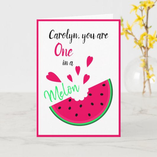 Gepersonaliseerd, je bent uniek valentine kaart (Gele Bloem)