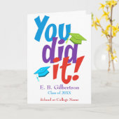 Gepersonaliseerd Je hebt het gedaan Afstuderen Gef Kaart (Gele Bloem)