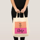 Gepersonaliseerd je mama naam ROOS EN ROZE Tote Bag (Voorkant (product))