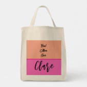Gepersonaliseerd je mama naam ROOS EN ROZE Tote Bag (Achterkant)