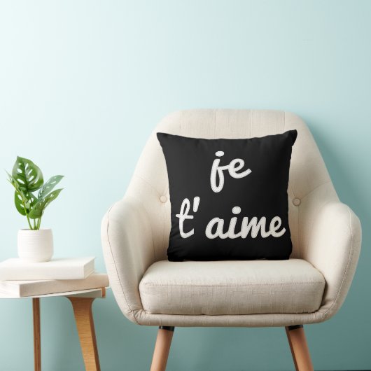 Gepersonaliseerd Je t'aime Frans Ik hou van je Kussen (Stoel)