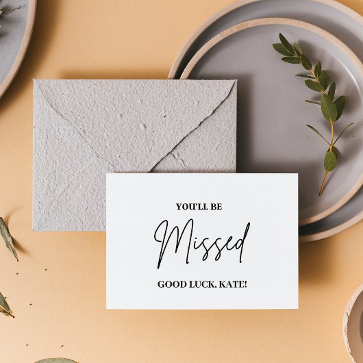 Gepersonaliseerd Je wordt gemist | Nieuwe taak goe Notitiekaartje