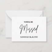 Gepersonaliseerd Je wordt gemist | Nieuwe taak goe Notitiekaartje (Voorkant)