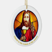 Gepersonaliseerd Jesus Afbeelding Keramisch Ornament (Rechts)