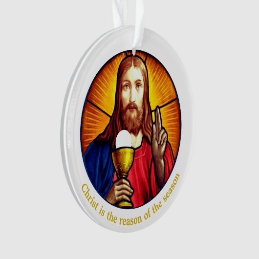 Gepersonaliseerd Jesus Afbeelding Ornament (voorkant)