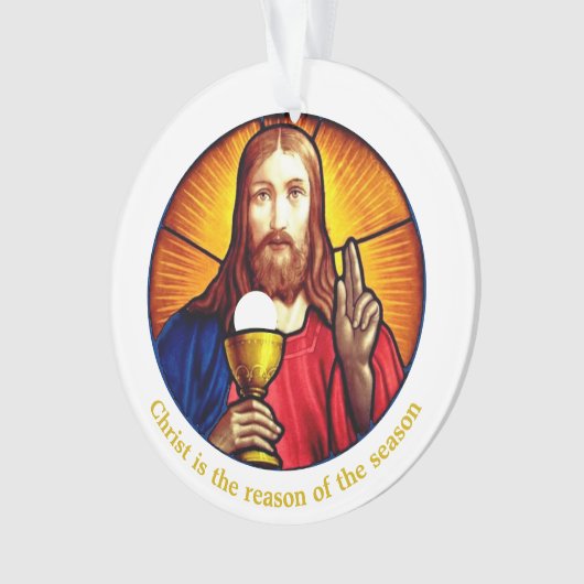 Gepersonaliseerd Jesus Afbeelding Ornament (voorkant)