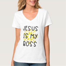 Gepersonaliseerd JESUS IS MIJN Religieuze Vrouw V- T-shirt