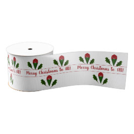 Gepersonaliseerd Jolly Abstract Red Roses, Holly H Grosgrain Lint