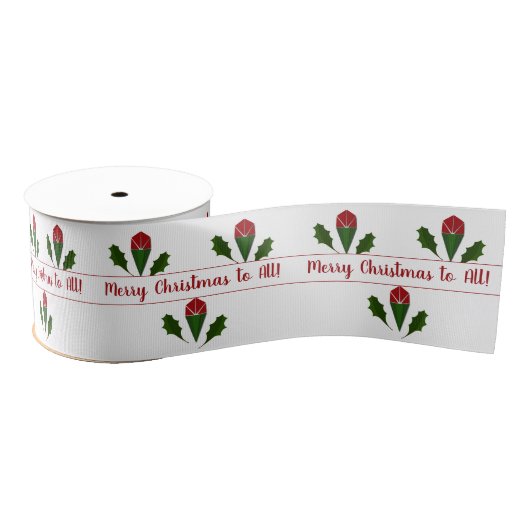 Gepersonaliseerd Jolly Abstract Red Roses, Holly H Grosgrain Lint (Spoel)