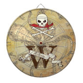 Gepersonaliseerd Jolly Roger Monogram Initiaal Dartbord (Voorkant)