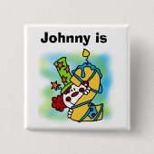 Gepersonaliseerd Jongen Clown Verjaardag Button (Voorkant)