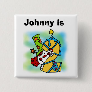 Gepersonaliseerd Jongen Clown Verjaardag Button
