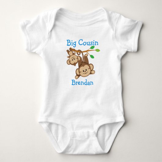 Gepersonaliseerd Jongensapen Big Cousin Romper (Voorkant)