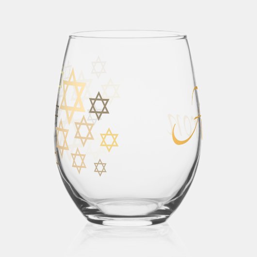 Gepersonaliseerd Joods Pascha Stemless Wijnglas Wijnglas Zonder Voet (Links)