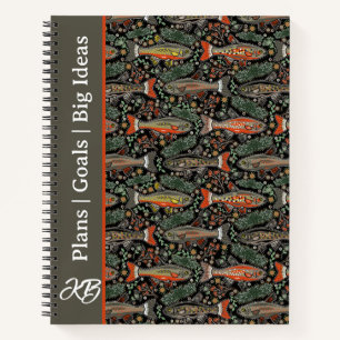 Gepersonaliseerd journaal voor oranje grijze forel notitieboek