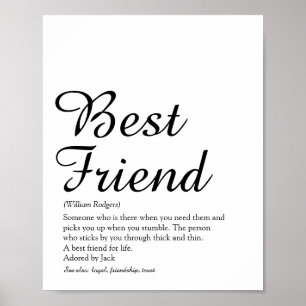Gepersonaliseerd Jouw Beste Vriend Definitiescript Poster