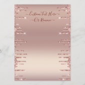 Gepersonaliseerd Jouw Menu Roze Goud Blozen Glitte (Achterkant)