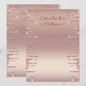 Gepersonaliseerd Jouw Menu Roze Goud Blozen Glitte (Voorkant / Achterkant)