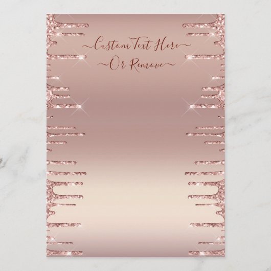 Gepersonaliseerd Jouw Menu Roze Goud Blozen Glitte (Voorkant)