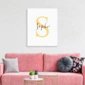 Gepersonaliseerd Jouw naam, aangepaste naam, Birth Canvas Afdruk (Insitu (Woonkamer))
