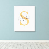 Gepersonaliseerd Jouw naam, aangepaste naam, Birth Canvas Afdruk (Insitu (Houten vloer))