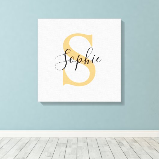 Gepersonaliseerd Jouw naam, aangepaste naam, Birth Canvas Afdruk (Insitu (Houten vloer))