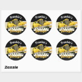 Gepersonaliseerd | JOUW NAAM | Klassieke autogarag Ronde Sticker (Vel)