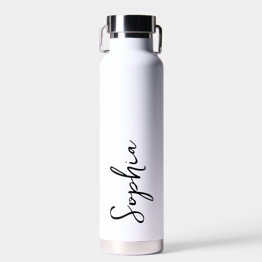 Gepersonaliseerd Jouw naam Script White Wedding Waterfles (Voorkant)