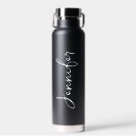 Gepersonaliseerd Jouw naam Wedding Gift Black Waterfles<br><div class="desc">Voeg jouw naam toe aan dit waterflesje voor een persoonlijke bruiloft of gewoon voor dagelijks gebruik!</div>