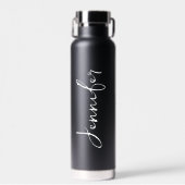 Gepersonaliseerd Jouw naam Wedding Gift Black Waterfles (Voorkant)