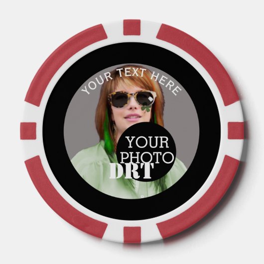 Gepersonaliseerd Jouw tekst Monogram Uw Afbeelding Poker Chips (Voorkant)