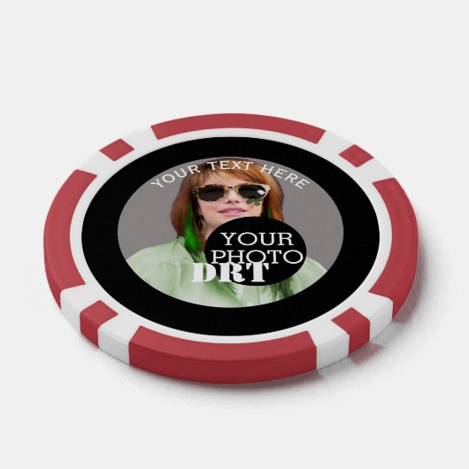 Gepersonaliseerd Jouw tekst Monogram Uw Afbeelding Poker Chips (Enkel)