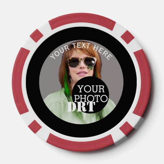 Gepersonaliseerd Jouw tekst Monogram Uw Afbeelding Poker Chips (Achterkant)