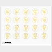 Gepersonaliseerd jubileum 20 jaar gouden diamant ronde sticker (Vel)