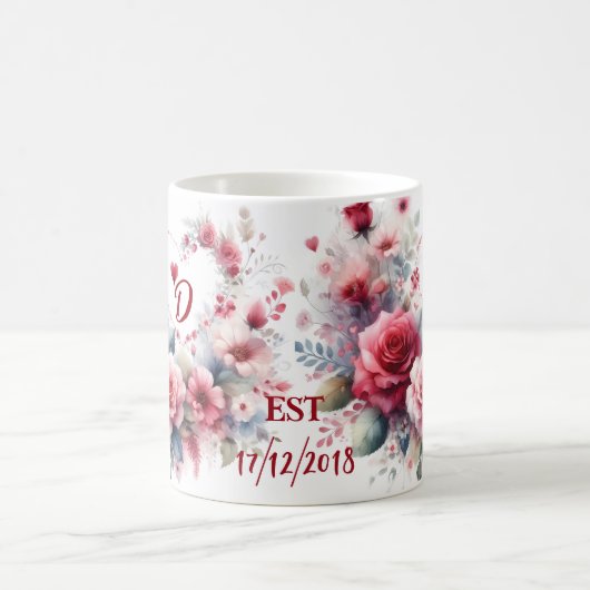 Gepersonaliseerd Jubileum cadeau met Harten Koffiemok (Center)