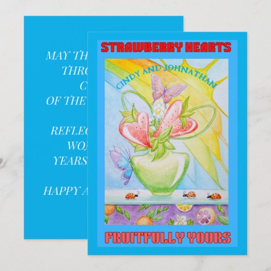 Gepersonaliseerd Jubileum Flat Holiday Kaart (Voorkant / Achterkant)