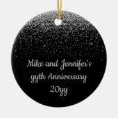Gepersonaliseerd Jubileum Gift Black Silver Cadeau Keramisch Ornament (Voorkant)