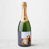 Gepersonaliseerd Jubileum Mousserende Wijn Label F Sparkling Wijnetiket (Voorkant)