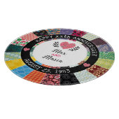 Gepersonaliseerd Jubileum, patchwork Quilt Pattern Snijplank (Hoek)