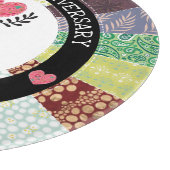 Gepersonaliseerd Jubileum, patchwork Quilt Pattern Snijplank (Hoek)