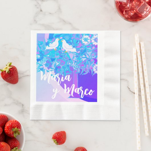 Gepersonaliseerd Jubileum Trouwpapier Servet (Insitu)